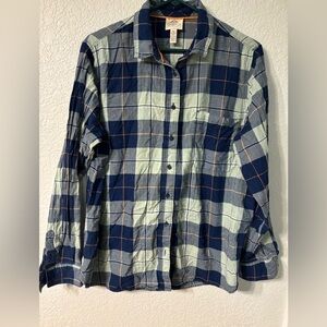 Blue and Gray Plaid Men's Shirt, by St. John’s Bay size 2X long sleeves.